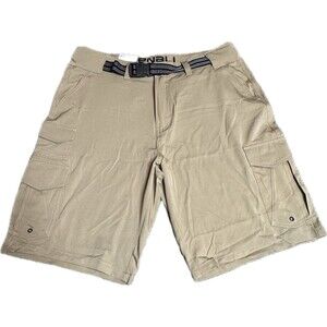 DENALI Cargo Shorts Mens 38 Beige Khaki Lightweight Hiking Belt Outdoors dad NWT